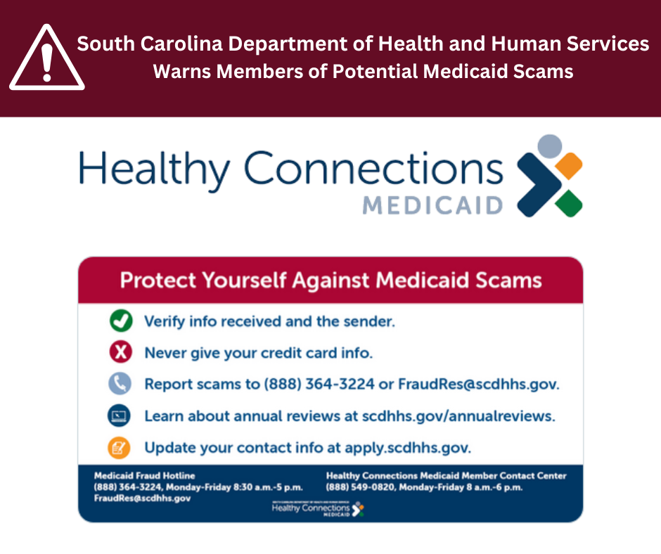 Scdhhs Warns Members Of Potential Medicaid Scams Palmetto Health Collective 7499